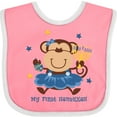 thumbnail image 3 of Inktastic Monkey Girl 1st Hanukkah Girls Baby Bib, 3 of 4