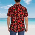 thumbnail image 6 of Balery Tomatoes And Chili Print Men's Hawaiian Shirts Short Sleeve Beach Shirt Relaxed Fit Vacation Button Down Shirts-Small, 6 of 9