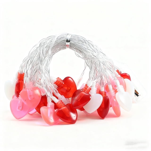 Guirlandes Lumineuses DEL à Piles en Forme de Cœur de 9,84 Pieds pour Fête, Mariage, Saint-Valentin, Lumières d'Ambiance Décoratives pour Mur de Chambre, Plafond, Cadre d'Ambiance Romantique