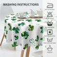 thumbnail image 4 of St Patricks Day Tablecloth Round 60×60 Inch, Spring Watercolor Luck Shamrock Tablecloth Lucky Clover Washable Table Cover for Party Picnic Dinner Decor, 4 of 6