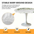 thumbnail image 2 of Elastic Fitted Round Tablecloth, Green Eucalyptus Leaves Waterproof Stretch Table Cover for 55"-60" Tables, Summer Botanical Weeping Washable Outdoor Tablecloths for Patio, Picnic, Camping, 2 of 9
