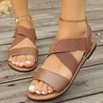thumbnail image 6 of Womens Sandals Casual Summer Large Size Sandals Slip-On Elastic Band Retro Flat Fashion Roman Shoes Beach Shoes, 6 of 7