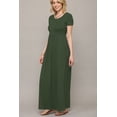 thumbnail image 4 of Made by Johnny Women's Short Sleeve Loose Plain Casual Long Maxi Dresses with Pockets L OLIVE, 4 of 6