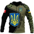 thumbnail image 3 of Nueva sudadera con capucha con estampado de camuflaje y bandera de Canadá con emblema nacional ucraniano en 3D para hombres y mujeres, sudadera informal con capucha militar, ropa, 3 of 5