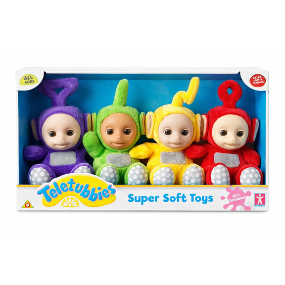 Teletubbies Collectable Super Soft Plush Toys Full Set - Tinky Winky, Dipsy, Laa-Laa, and Po