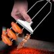 thumbnail image 1 of unique 3 Way Grill Skewers, 3-Prong Skewer 3 Way BBQ Grilling Skewers, Easy to Use Push Bar Slider BBQ Grill Skewers for Outdoor, 1 of 1