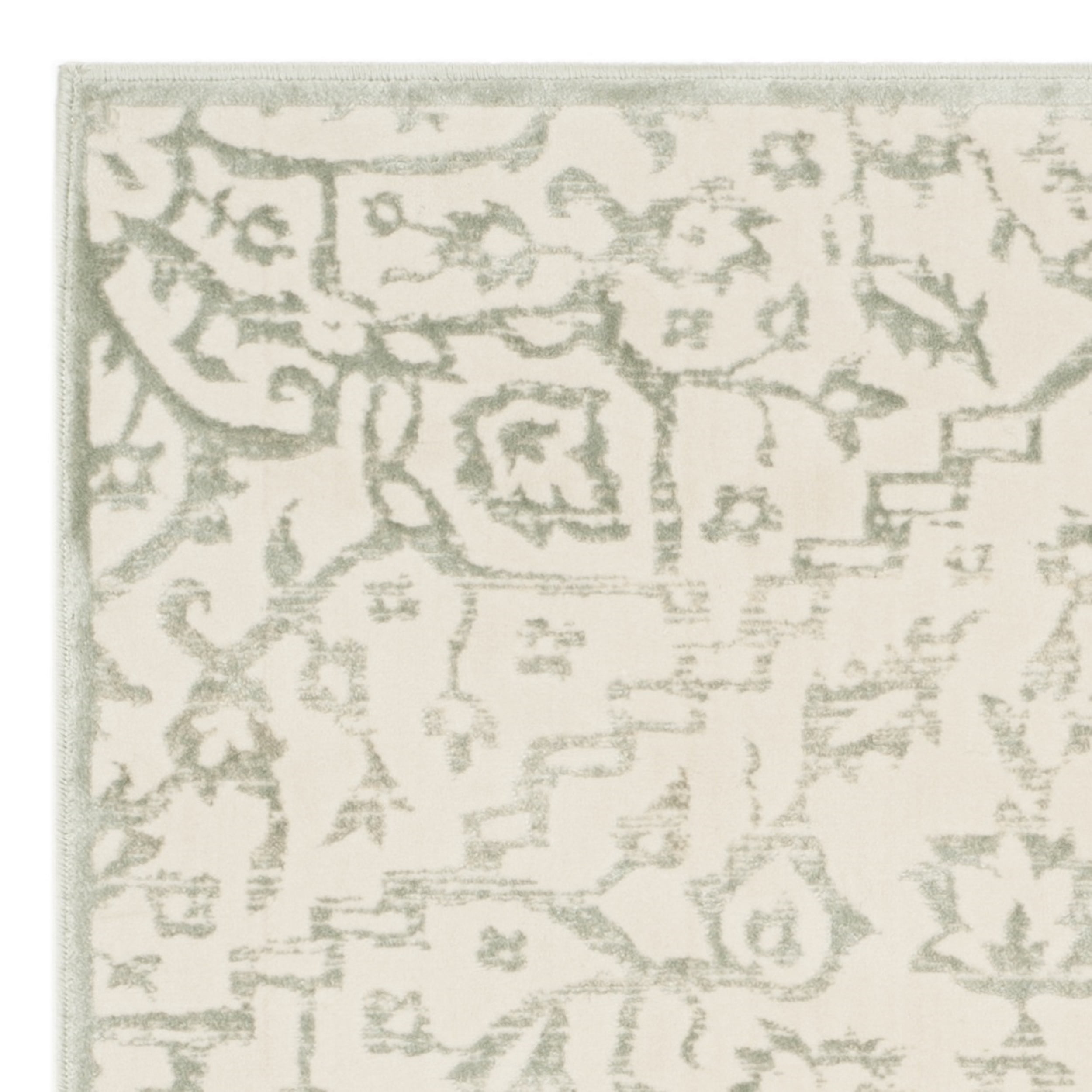 SAFAVIEH Noble Mackenzie Geometric Floral Area Rug, Light Blue/Ivory, 4' x 5'7"