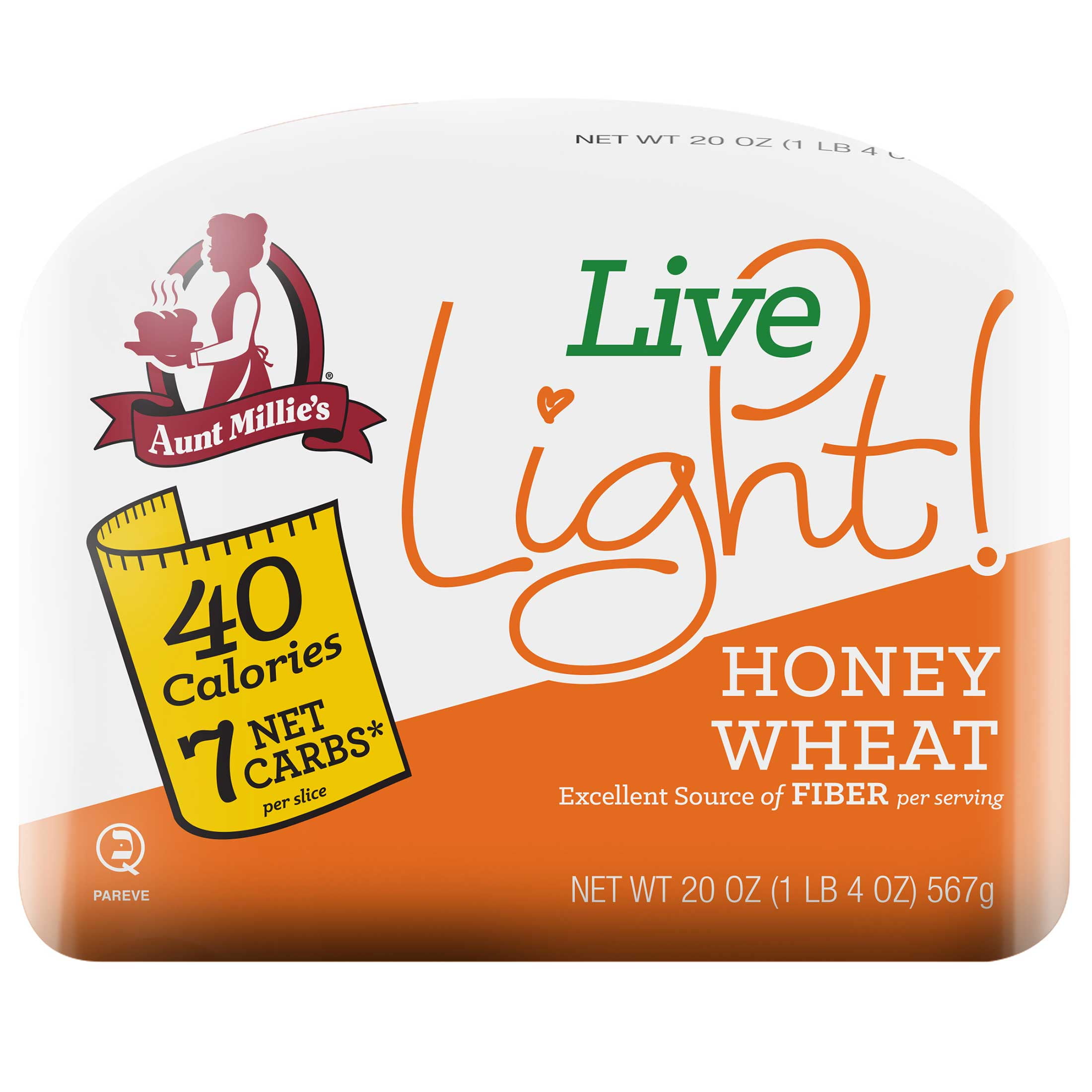 Aunt Millie's Live Light! Honey Wheat Bread, 20 oz.