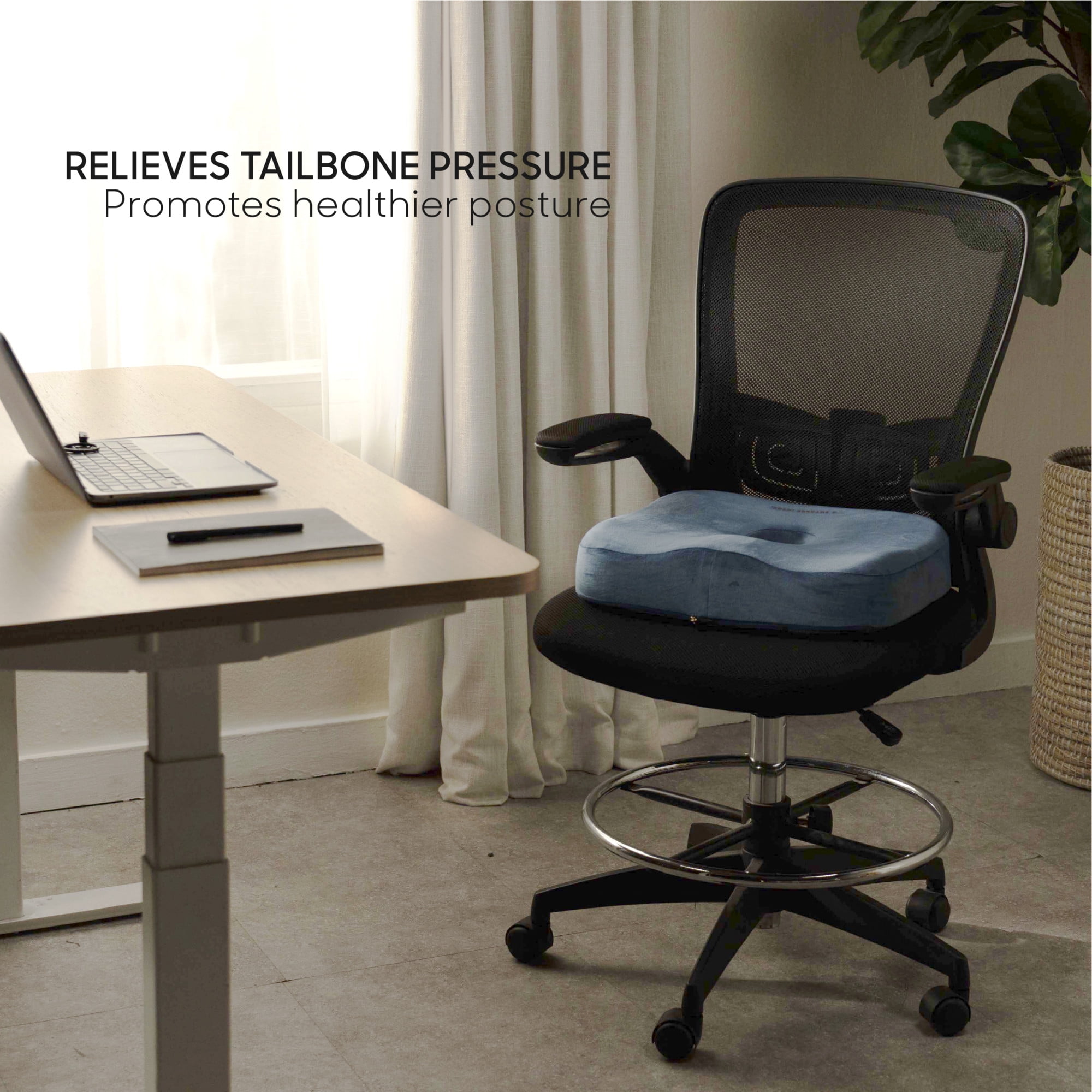 Sharper Image® Coccyx Seat Cushion, Cooling Gel Memory Foam, Extra Large, Non-Slip