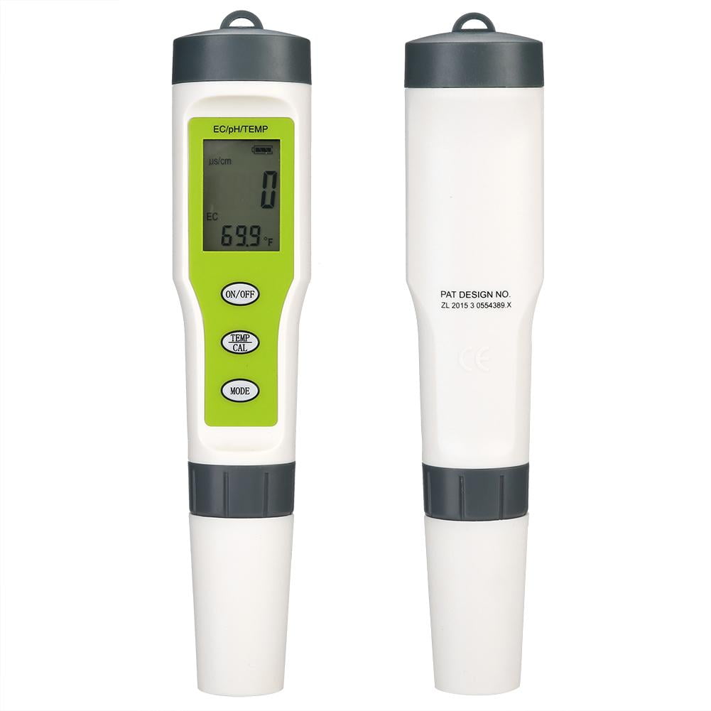 LYUMO Portable Water Quality Tester, 3 in 1 Digital EC PH TEMP Meter