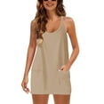 thumbnail image 2 of PUWEI Women's Athletic Mini Dress V Neck Sleeveless Tennis Workout Romper, 2 of 7