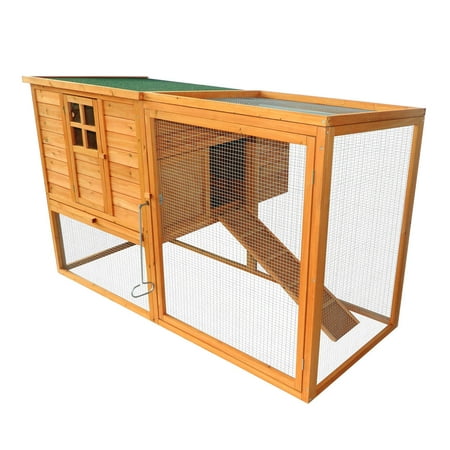 PawHut 64" Chicken Coop Hen House w/ Nesting Box and Outdoor Run
