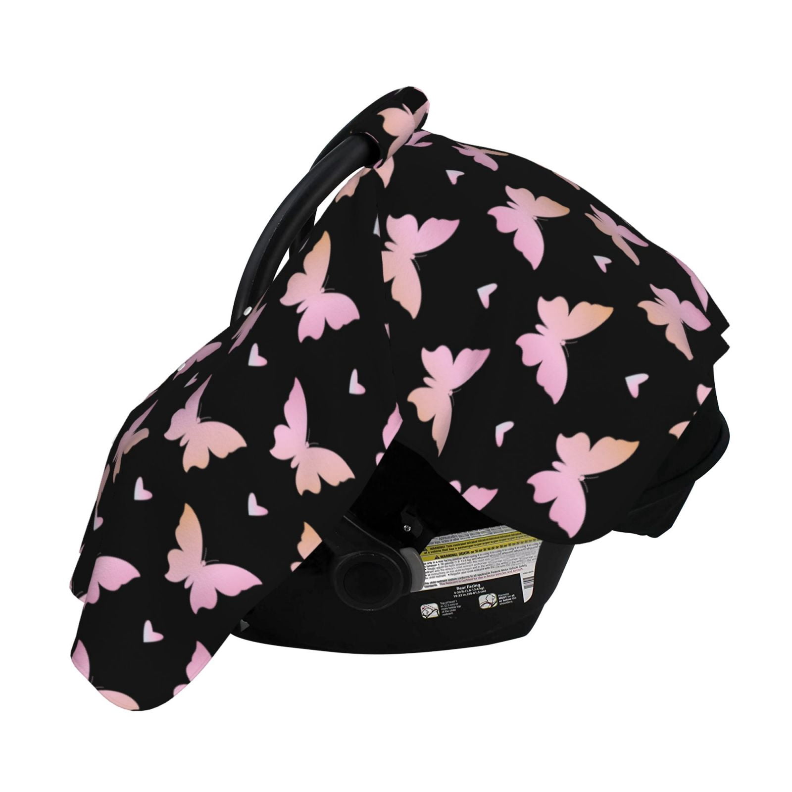 Naloa Gradient Butterfly Baby Car Seat Cover, Breathable Baby Carrier Cover, Multiuse Baby Carrier Cover & Nursing Breastfeeding Cover