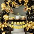 thumbnail image 2 of 147pcs 112pcs, Happy New Year Black Golden Explosion Star Balloon Arch Set,Glitter Balloons, Suitable for Birthday Parties, Anniversaries, Indoor and Outdoor Activities Graduation, 2 of 5