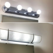 4 Bulb Vanity Light Shade, Linen Shade with Black Brackets, 25" inch Bathroom Light Cover