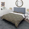 thumbnail image 3 of Designart 'Golden Luxury Metallic Geometrics VIII' Mid-Century Modern Duvet Cover Set, 3 of 4