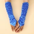 thumbnail image 2 of Bmisegm Sleeves to Cover Arms for Women Carnival Long Fingerless Gloves Wavy Texture for Evening Party Wear Arm Sleeves Blue One Size, 2 of 8