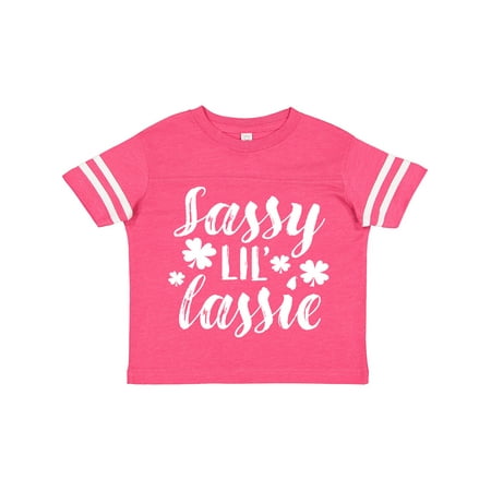 

Inktastic Saint Patrick s Day Sassy Lil Lassie with Shamrocks Gift Toddler Boy or Toddler Girl T-Shirt