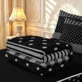 thumbnail image 6 of Manfei Geometric Check Zipper Full Size Comforter Sets with Fitted Sheet and 2 Pillowcases,Minimalism Polka Dot Zipper Bedding Set,Gray Black,Black Reversible,4pcs, 6 of 8