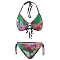 thumbnail image 5 of Kirby Cartoon Women Bikini Set Sexy Two Pieces Halter String Swimsuit Triangle Briefs Tie Side Bottom, 5 of 7