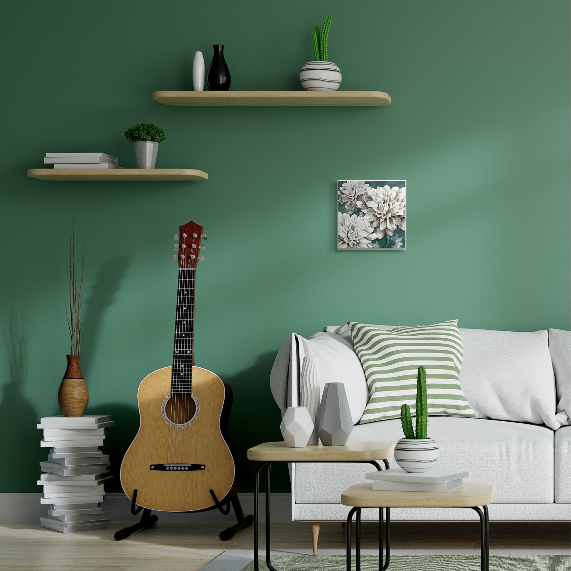 Stupell Home Décor Industries Flower Blooms White Green Painting Wood Plaque by Main Line Studio