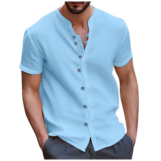 Men's Summer Short Slim Fit Fashion Breathable Men's Shirt XL