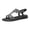 Black, variant on Willtoo Women's Open Toe Rhinestones Flat Orthopedic Sandals, Summer Boho Elastic Slingback Ankle Strap Casual Dressy Beach Shoes