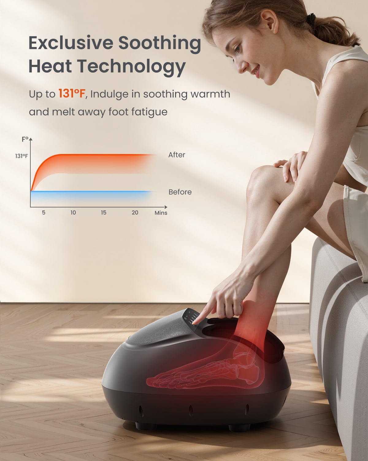 RENPHO Shiatsu Foot Massager Machine with Heat, Birthday Mother's Day Gifts for Mom Women Dad Men,Deep Kneading Therapy Improve Foot Wellness- Black