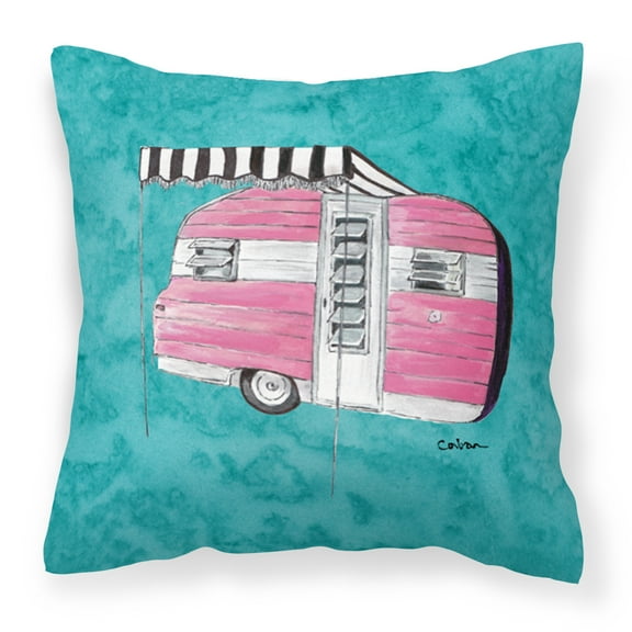 Carolines Treasures 8764PW1414 Welcome to the Trailer Fabric Decorative Pillow, 14Hx14W, multicolor