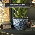 thumbnail image 5 of Red Lantern Large 18" Porcelain Fishbowl Blue & White Floral Porcelain Fishbowl Planter, 5 of 6