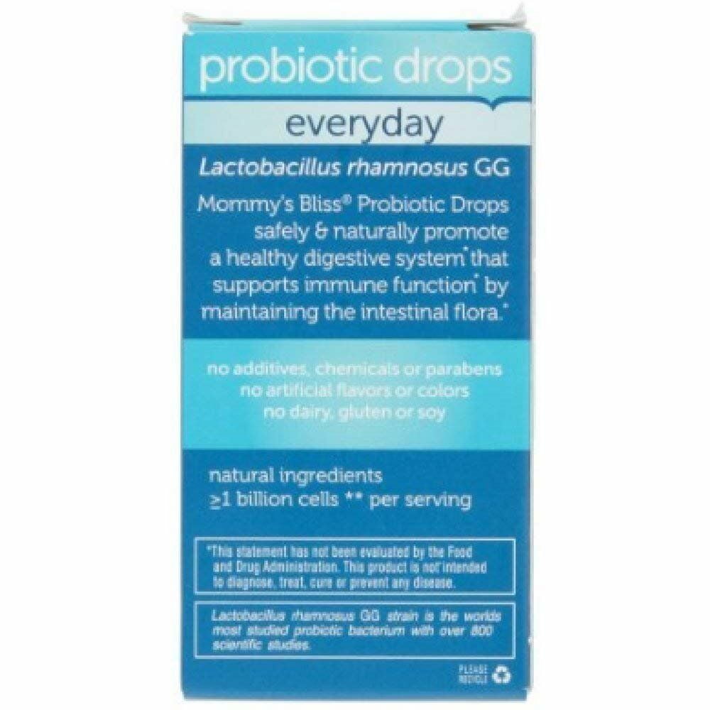 Mommy's Bliss Baby Probiotic Drops Everyday - Diarrhea, Gas, Constipation, Colic Relief - Newborns and Up - Natural, Flavorless, 0.34 Fl Oz, 2 Pack