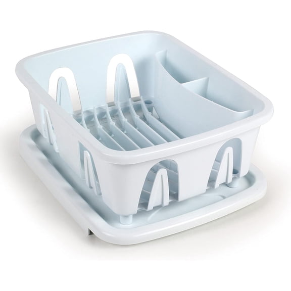 Mini Dish Drainer & Tray, White (Eng/Fr)