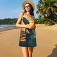 thumbnail image 3 of Lsque Sunset Ocean Whale Pattern Summer Dresses for Women – Sleeveless T-Shirt Swing Sundress, Perfect for the Beach and Casual Days, 3 of 7