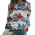 thumbnail image 4 of Ruimatai Chandail de Noël Laid pour Femmes, Chandail de Vacances Doux Mi-Lourd Chaud à Col Rond, Blouse Imprimée de Noël à Manches Longues pour Femmes, Col Rond, Hauts Décontractés, 4 of 5
