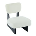 thumbnail image 6 of Set of 2 Modern Beige Lounge Chair Set with Polyester Upholstery & Sturdy Black Wood Base - Ergonomic Comfort Design for Living Room Bedroom or Office Use, 6 of 9