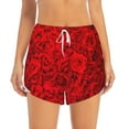 thumbnail image 4 of Lsque Red Rose Printed Women's Running Shorts with Liner Pockets,Elastic Quick Dry Workout Athletic Gym Yoga Shorts,Womens High Waist Shorts-Small, 4 of 9