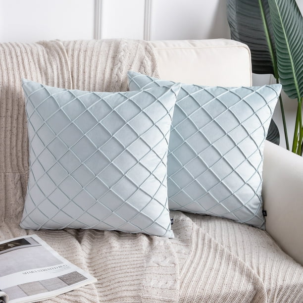 soft blue pillows