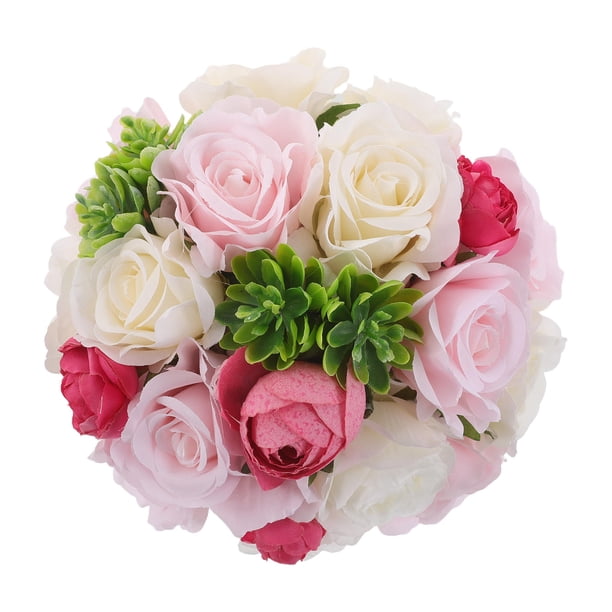 unbranded Ramo De Flores Artificiales Para Con Rosas Elaboradas Y Detalles Románticos En Color Rosa