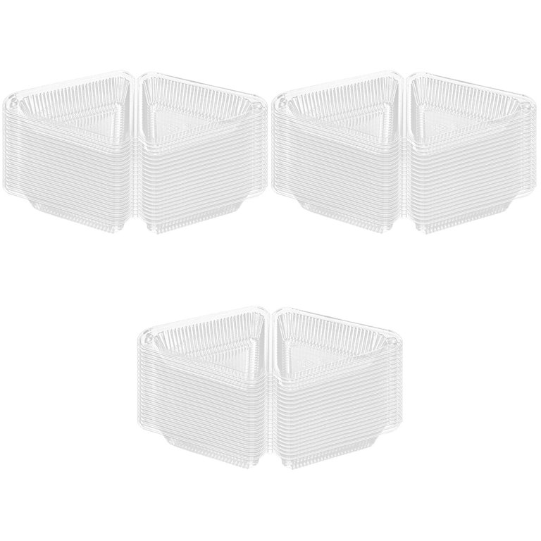 Tripumer 100 Pcs Clear Plastic Food Containers Square Hinged Takeaway  Containers Disposable Cupcakes Cake Box with Lids Stackable Lunch Boxes  Suitable for Salads, Pasta, Sandwiches, Cookies 