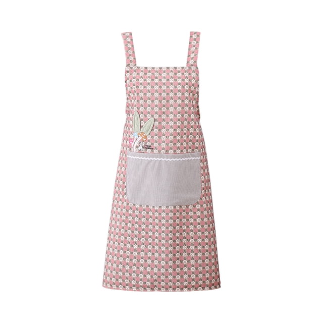 Tumotour Flower Print Polyester Apron Waterproof Oil Resistants Kitchen Apron For Cooking Baking Cleaning Adjustable Neck Strap