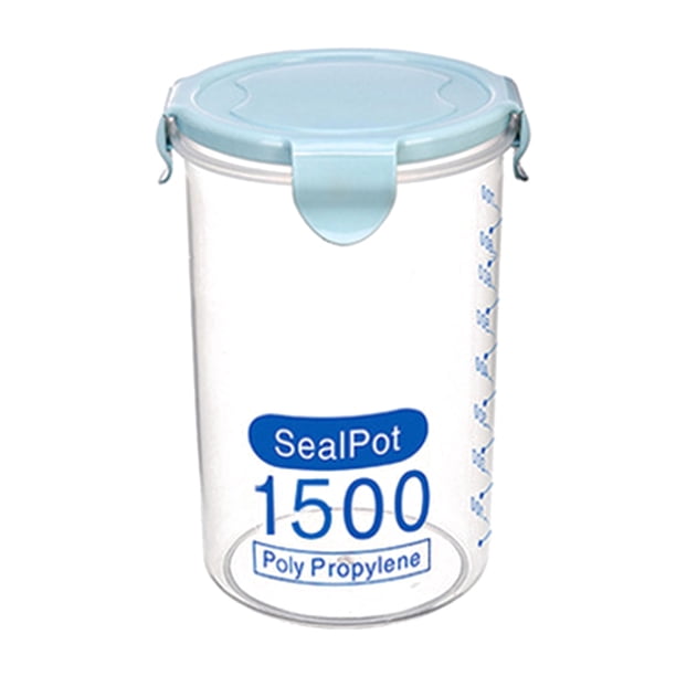 Naiovety Plástico Sellado Latas Cocina Caja Almacenaje Transparente Food Bote Keep Fresh Organizadores de utensilios de cocina azul SG Naiovety HA0062-12B