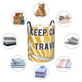 thumbnail image 6 of Bingfone Keep Calm And Travel On Waterproof Foldable Laundry Hamper Bucket With Handles For Storage Bin,Clothes Hamper (Medium), 6 of 8