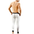 thumbnail image 3 of lkfuzj Men Fashion Elastic Waist Slim Autumn Pants Leggings Thin Tight Warm Pants Solid Color Pants Men's Long Pants Casual Pants White, 3 of 3