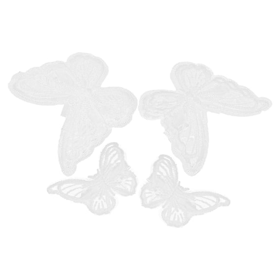 NIAIZEK 4Pcs Lace Butterfly Hair Clips White Embroidery Mesh Hairpins for Wedding