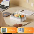 thumbnail image 4 of Cordless Electric Lunch Box, 14000mAh Rechargeable Heated Lunch Box, 1L Portable Food Warmer with Timer & Multi-Temp Settings for Office, Car, Camping & Travel, 4 of 5