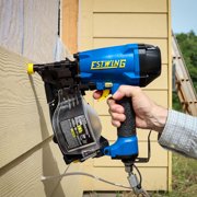 Estwing ECN65 Pneumatic 15 Degree 2-1/2 Coil Siding Nailer with Adjustable Metal Belt Hook, 1/4 NPT Industrial Swivel Fitting, and Bag
