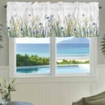 thumbnail image 3 of Botanical Flower Farmhouse Short Window Curtain Valances, Watercolor Colorful Floral Herbs Plants Rod Pocket Kitchen Valances for Living Room Bedroom Bathroom Cafe 54" x 18", 3 of 8
