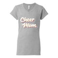 thumbnail image 2 of Wild Bobby Retro Cheer Mom Girl Sports Women Standard V-Neck Tee, Heather Grey, Small, 2 of 5