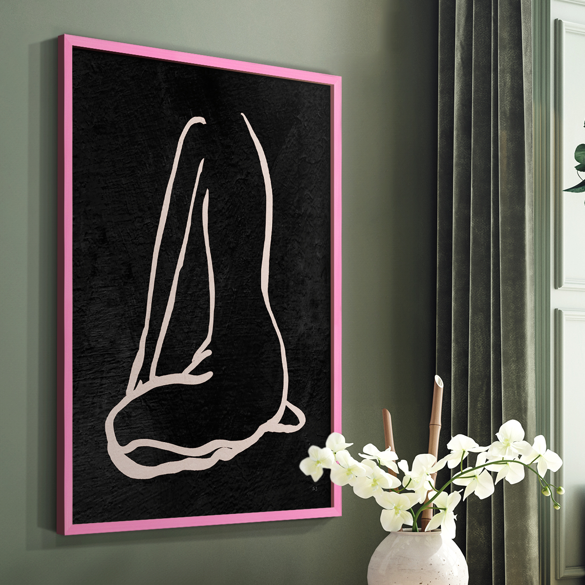 Figure in Dark II in Paper Solid Wood 8 x 10 Framed Print