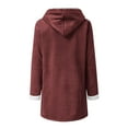 thumbnail image 5 of Winter Jackets for Women Sherpa Lined Jacket Duffle Toggle Coat Color:RD2 Size:XL, 5 of 5